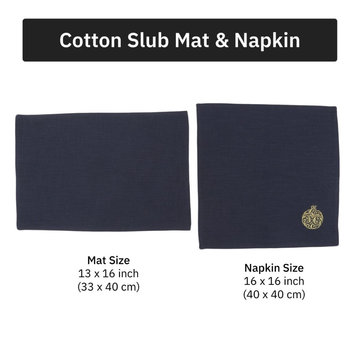 Regal Pomegranate Cotton Slub Napkins & Mats Combo