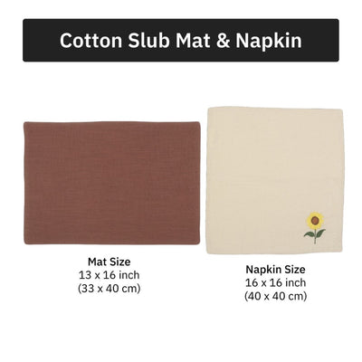 Amber Sunflower Cotton Slub Napkins & Mats Combo