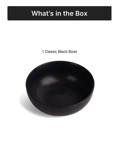 Matte Black Ceramic Serving Bowl| 7 inch| Microwave Safe - Classic Black