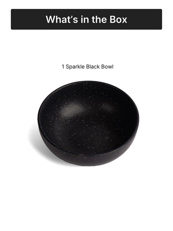 Matte Black Ceramic Serving Bowl| 7 inch| Microwave Safe - Sparkle Black