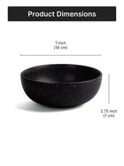 Matte Black Ceramic Serving Bowl| 7 inch| Microwave Safe - Sparkle Black