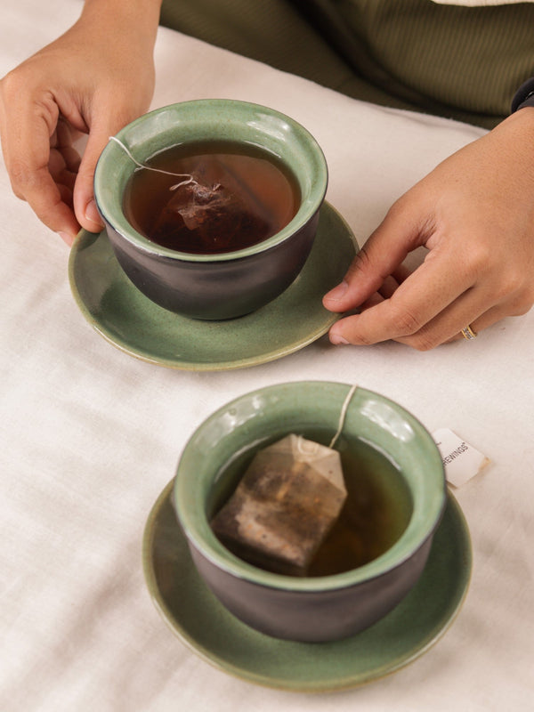 Tibetan Cup and Saucer | Set of 2 - With Saucer