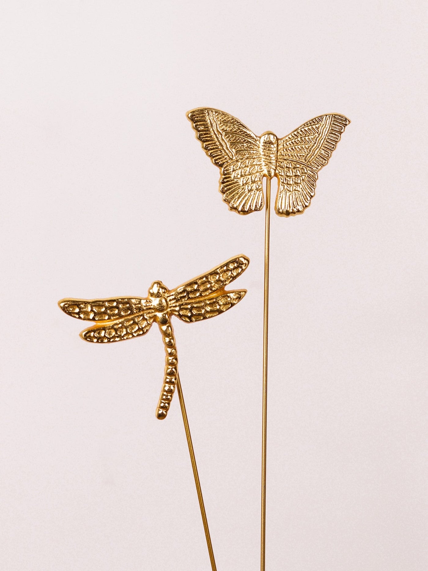 Golden Wings Metal Sticks | 2 Dragonfly + 2 Butterfly