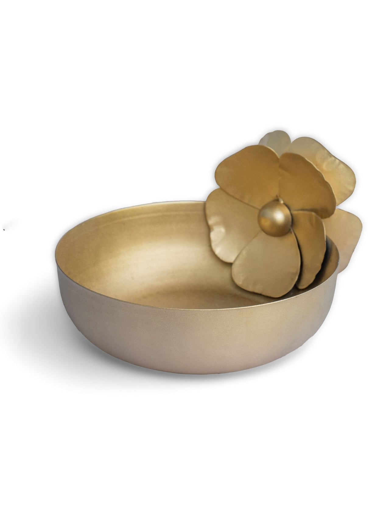 Solo Blossom Decorative Iron Bowl | Gold