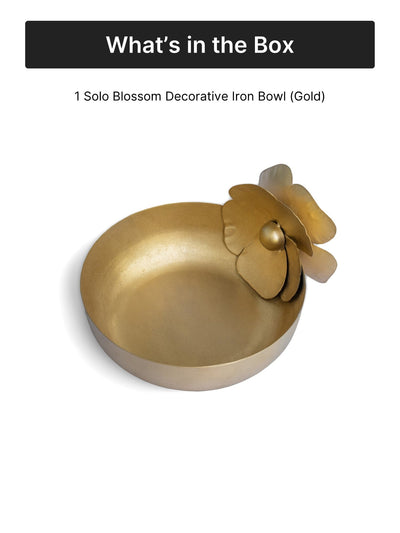 Solo Blossom Decorative Iron Bowl | Gold