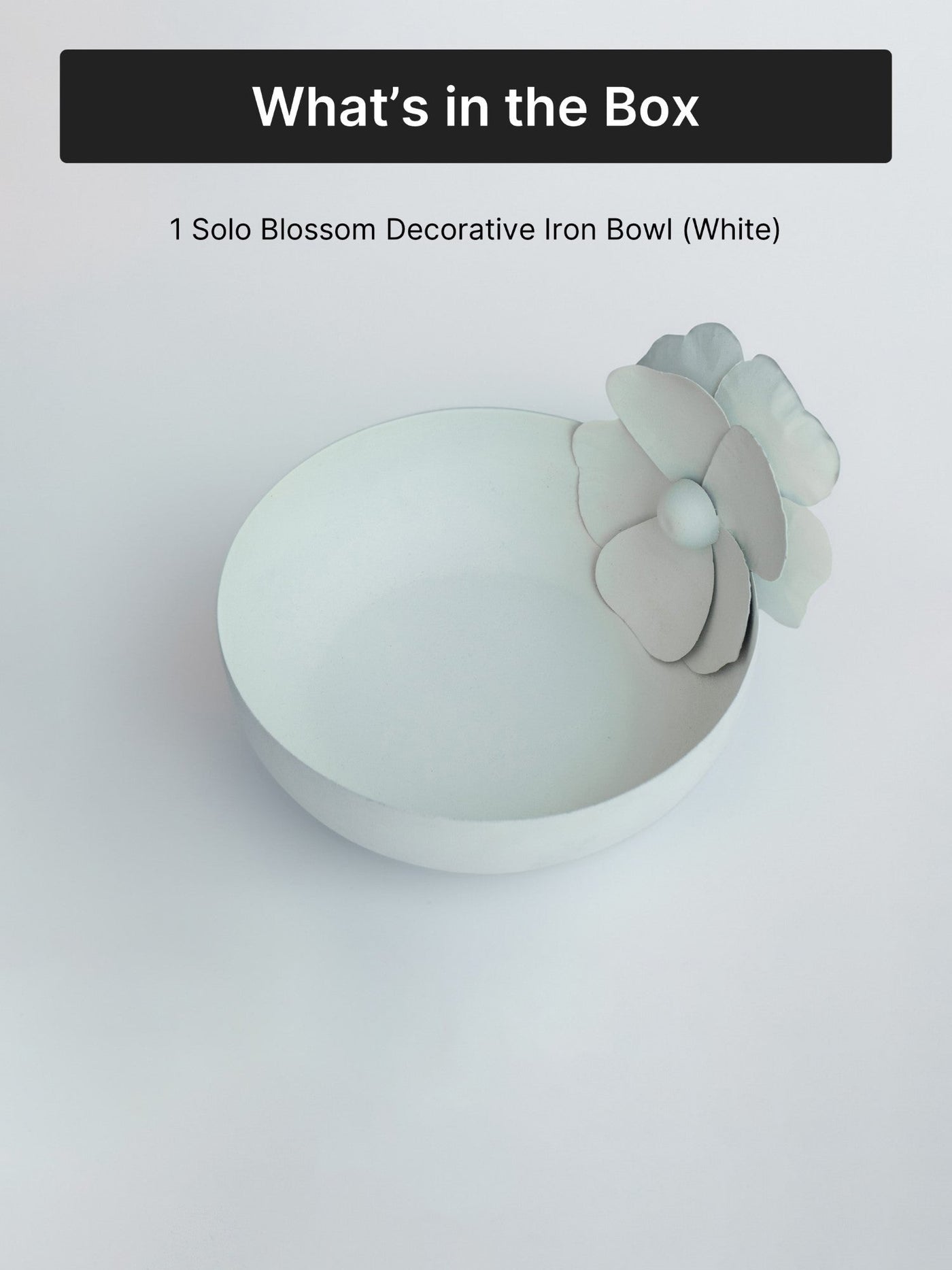 Solo Blossom Decorative Iron Bowl | White