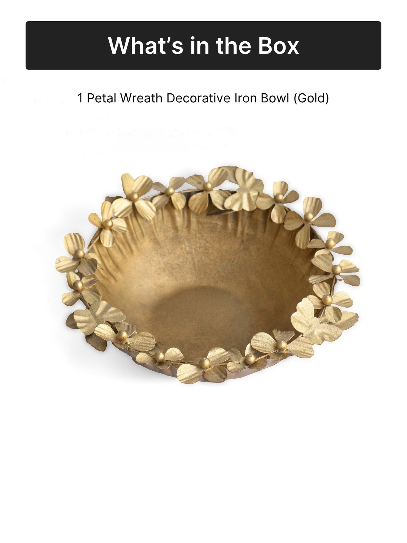 Petal Wreath Decorative Iron Bowl | Gold