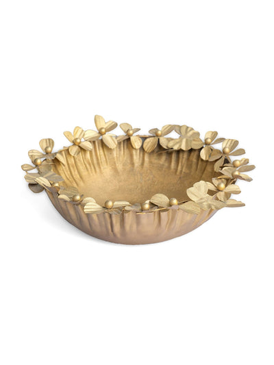 Petal Wreath Decorative Iron Bowl | Gold