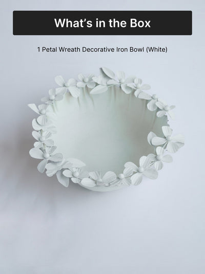 Petal Wreath Decorative Iron Bowl | White