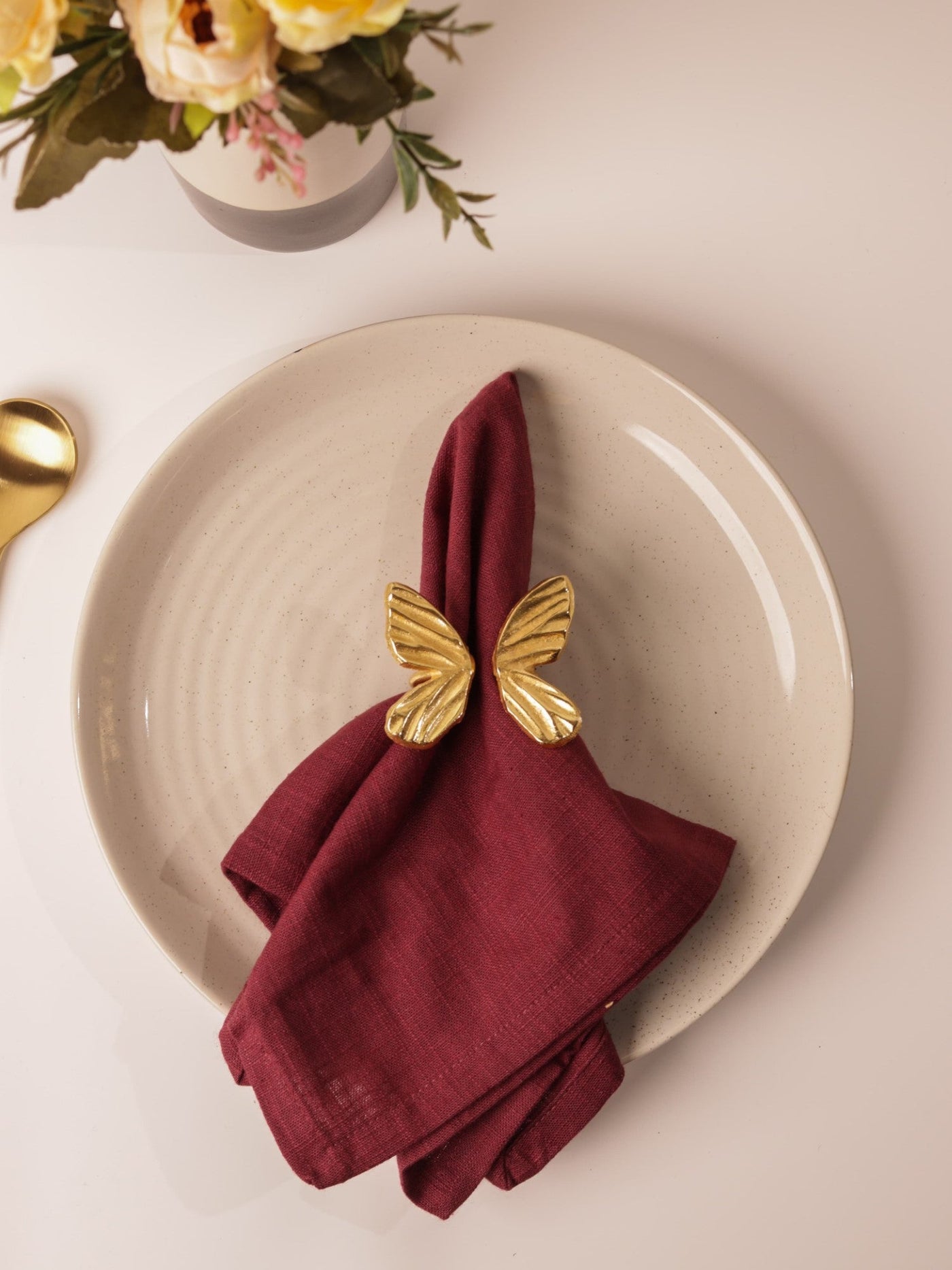 Golden Butterfly Napkin Rings