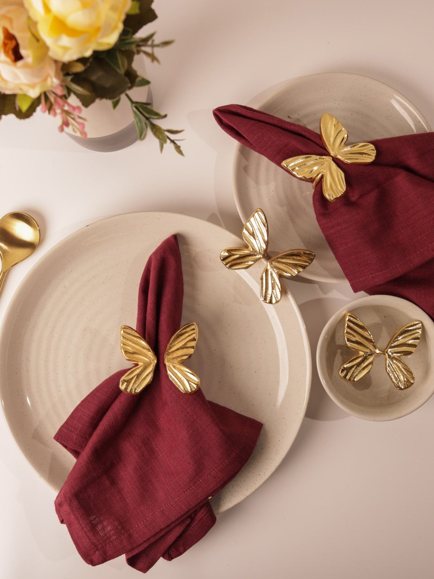 Golden Butterfly Napkin Rings