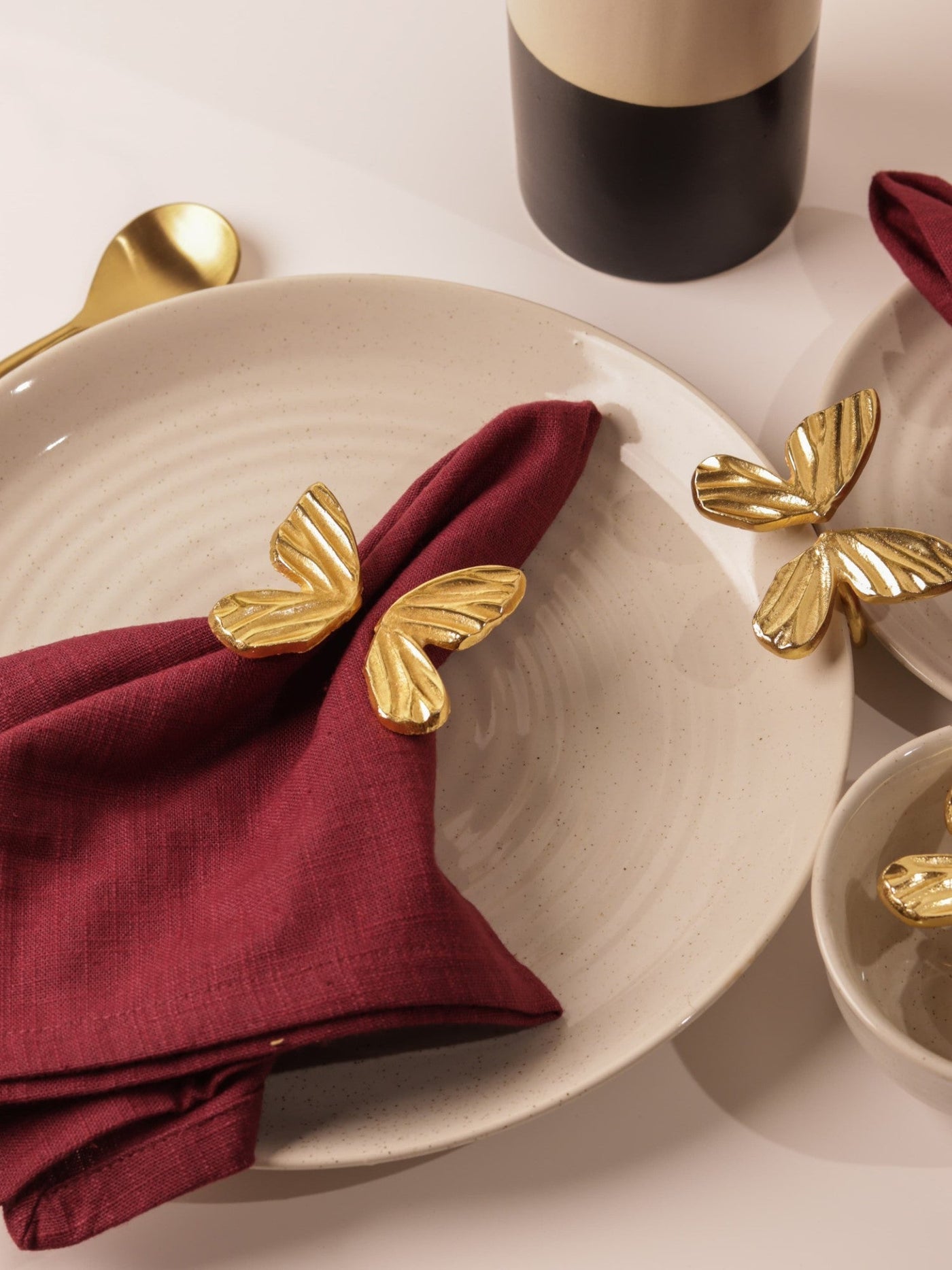 Golden Butterfly Napkin Rings