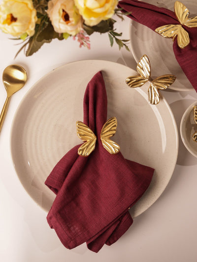 Golden Butterfly Napkin Rings