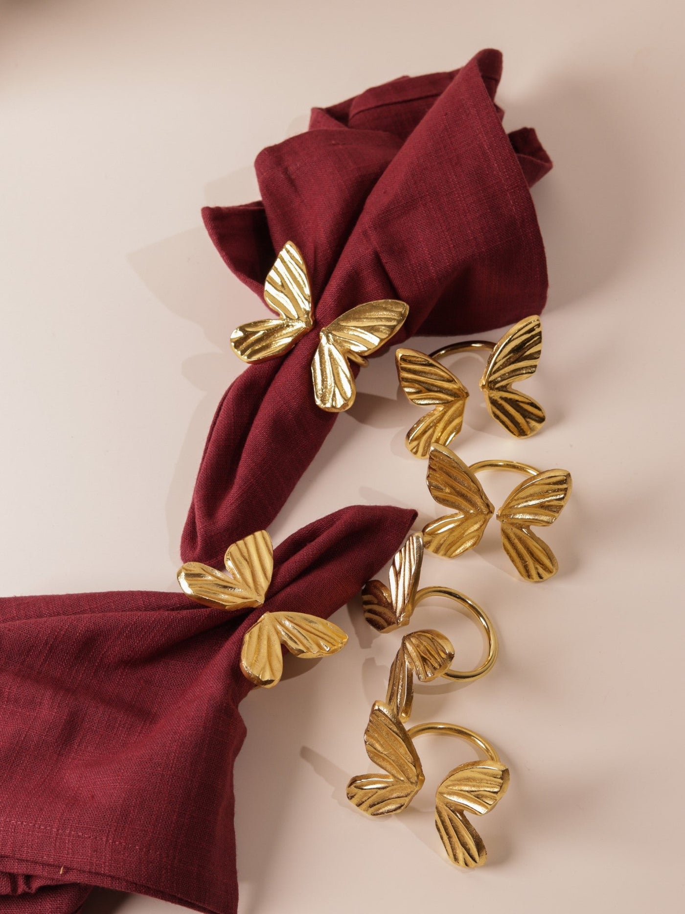 Golden Butterfly Napkin Rings