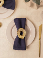 Hammered Champagne Gold Napkin Rings