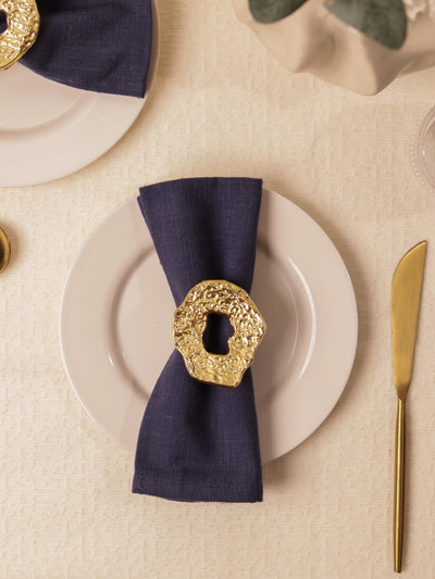 Hammered Champagne Gold Napkin Rings