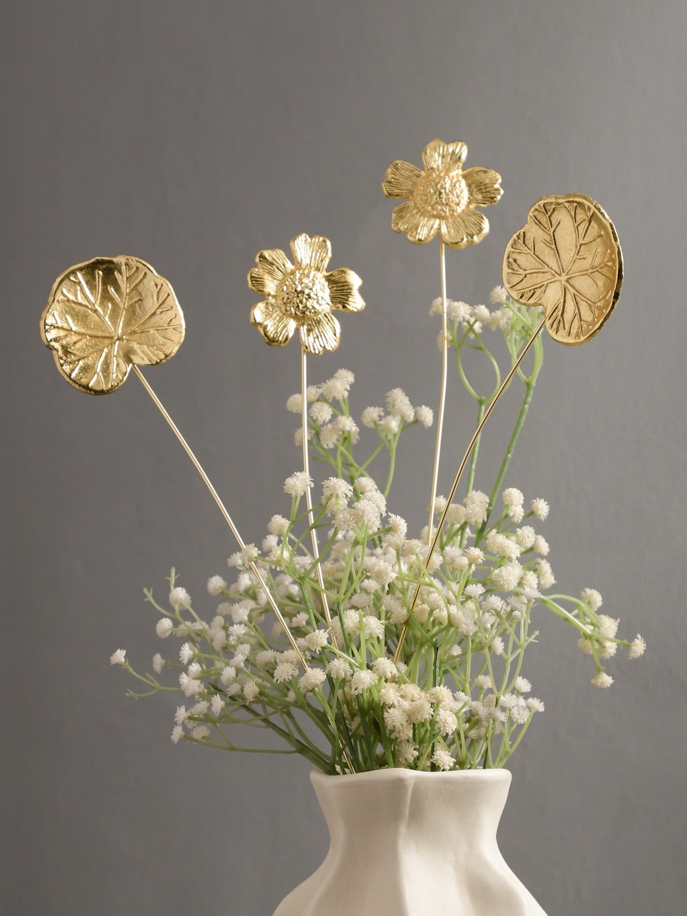 Golden Floral Metal Sticks | SET OF 4