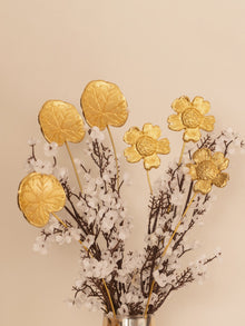 Golden Floral Metal Sticks | SET OF 6