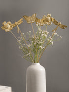 Golden Fluttering Blooms Metal Sticks | 6
