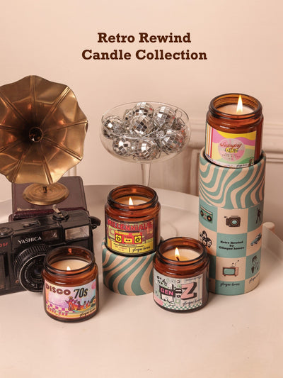 60s 70s Retro Rewind Candles | Set of 2