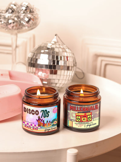 70s Millennials Retro Rewind Candles | Set of 2