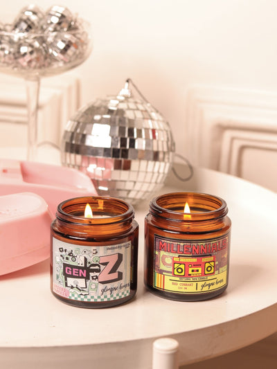 Gen Z Millennials Retro Rewind Candles | Set of 2