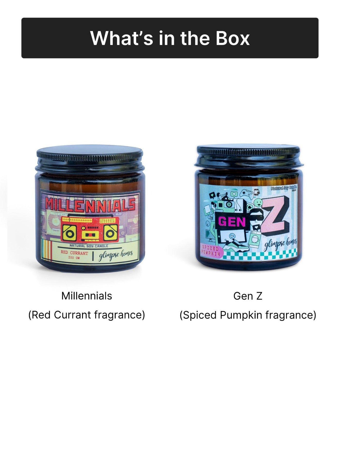 Gen Z Millennials Retro Rewind Candles | Set of 2