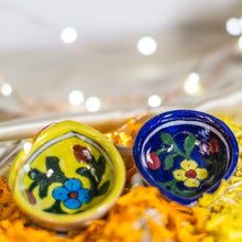 Blue Pottery Diwali Diyas | Set of 6