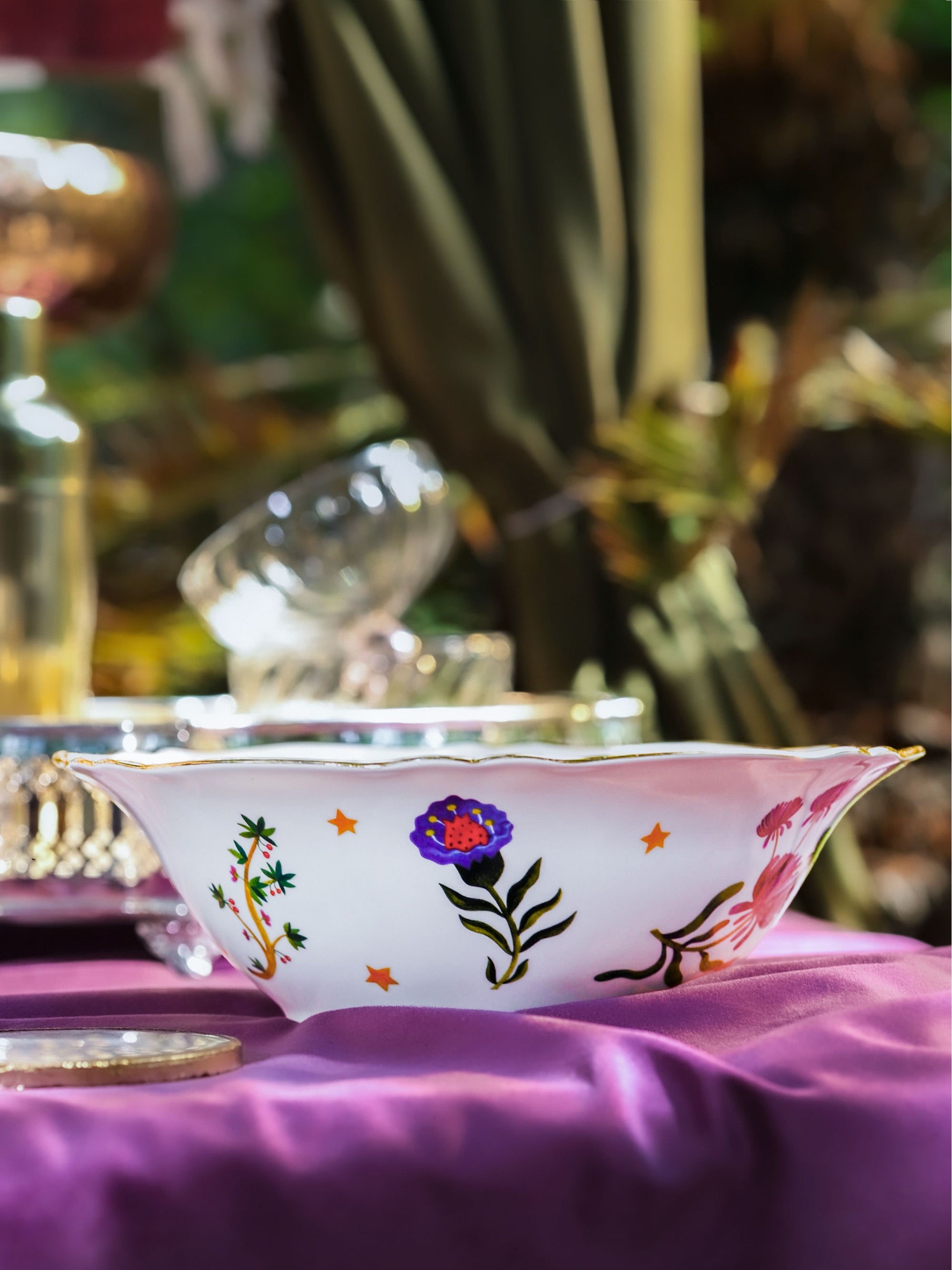 Floral decal Salad Bowl