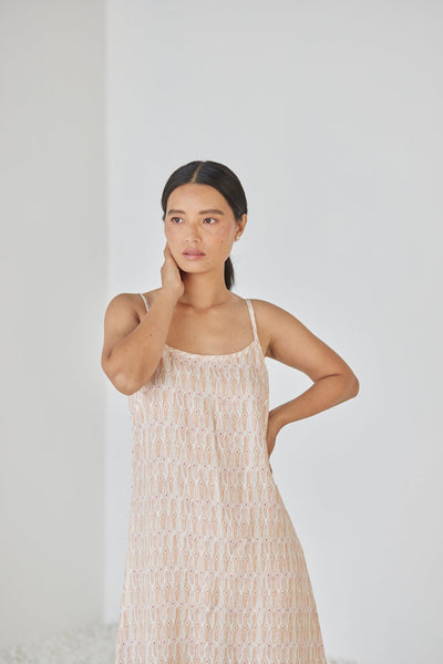 Iris Mosaic Blush Slip Dress