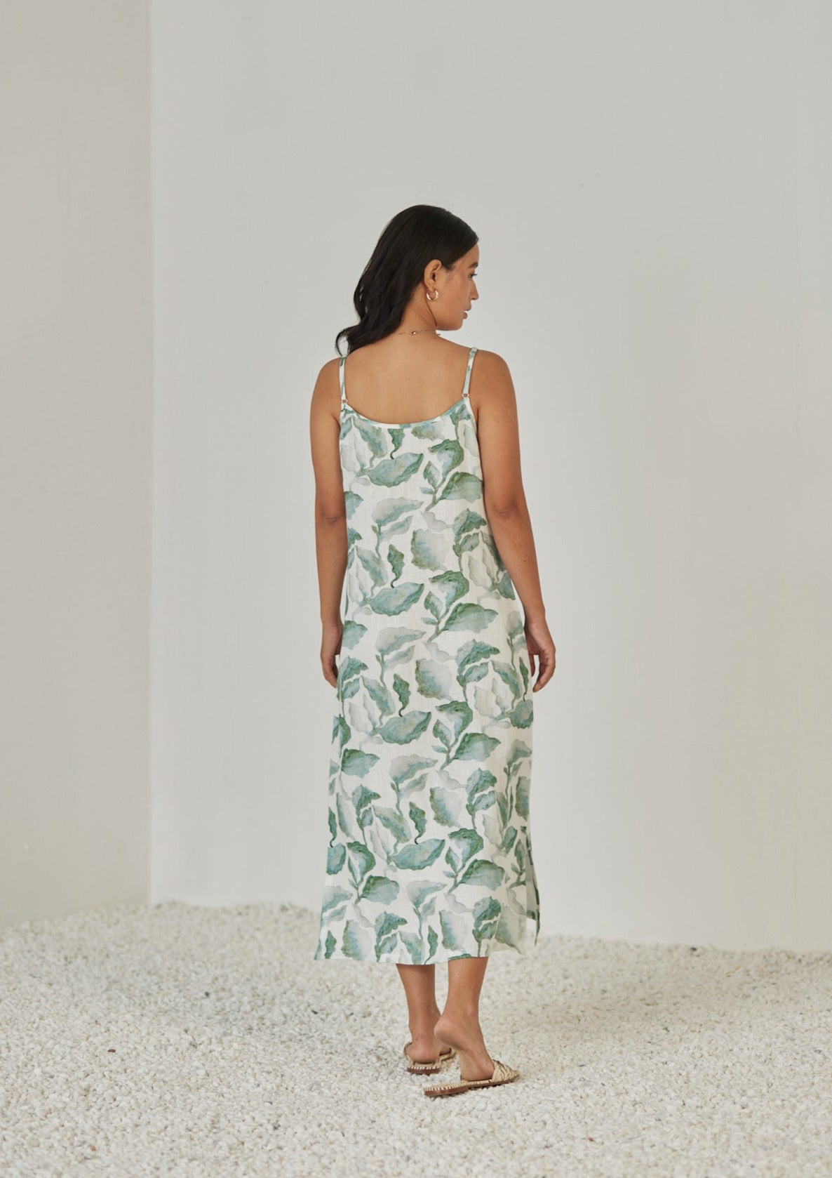 Iris Cascade Teal Slip Dress