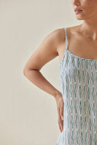 Iris Mosaic Blue Slip Dress
