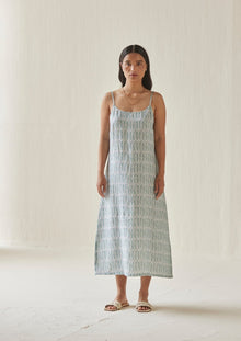 Iris Mosaic Blue Slip Dress