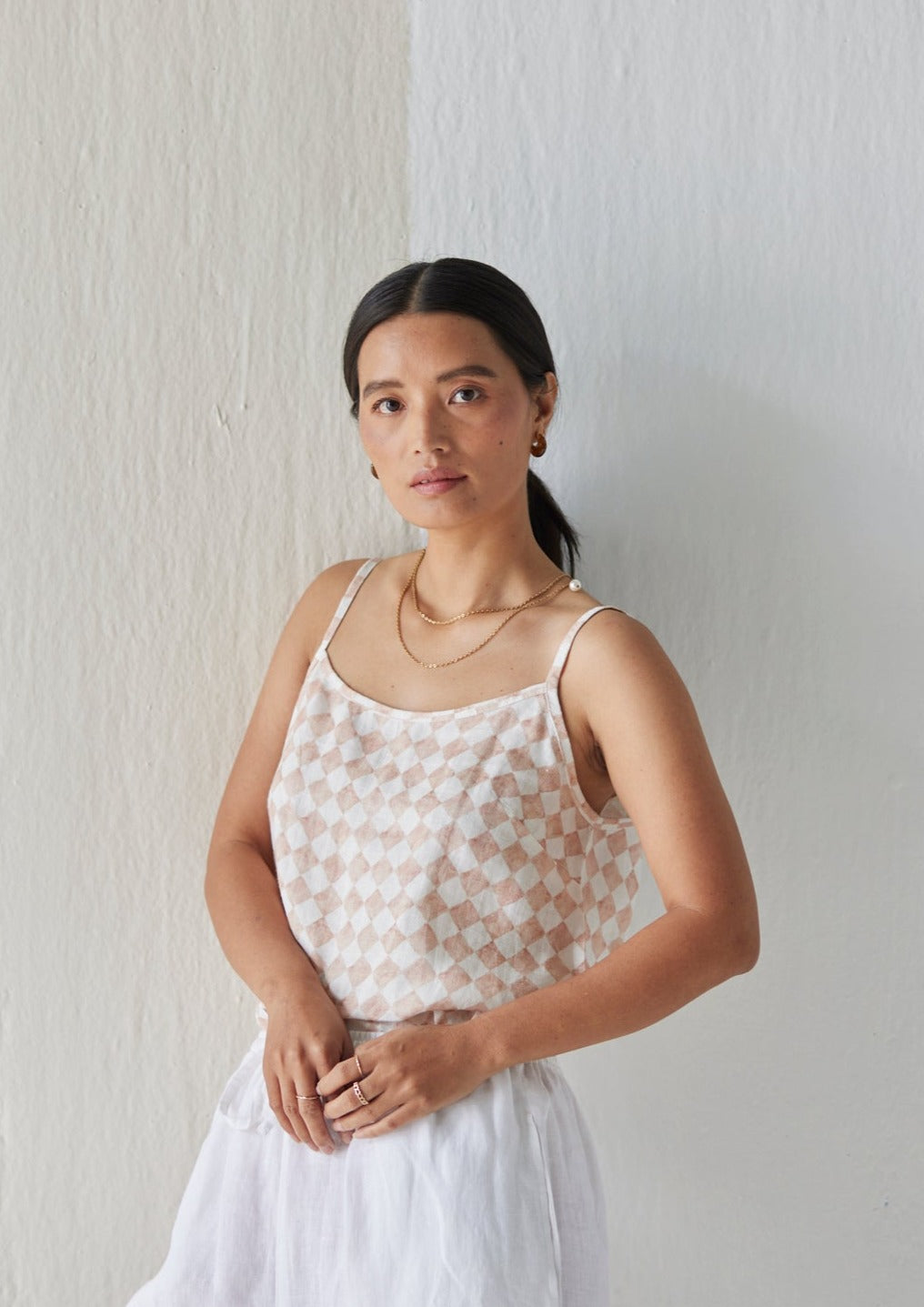 Ivy Check Blush Cami Top