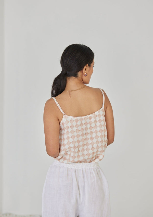 Ivy Check Blush Cami Top
