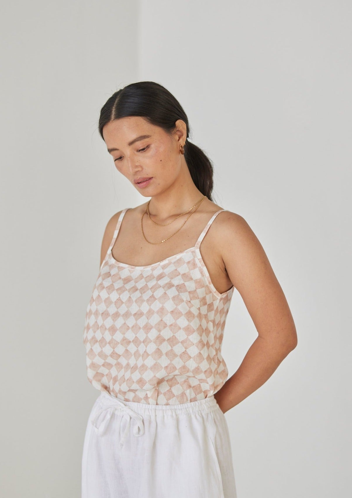 Ivy Check Blush Cami Top