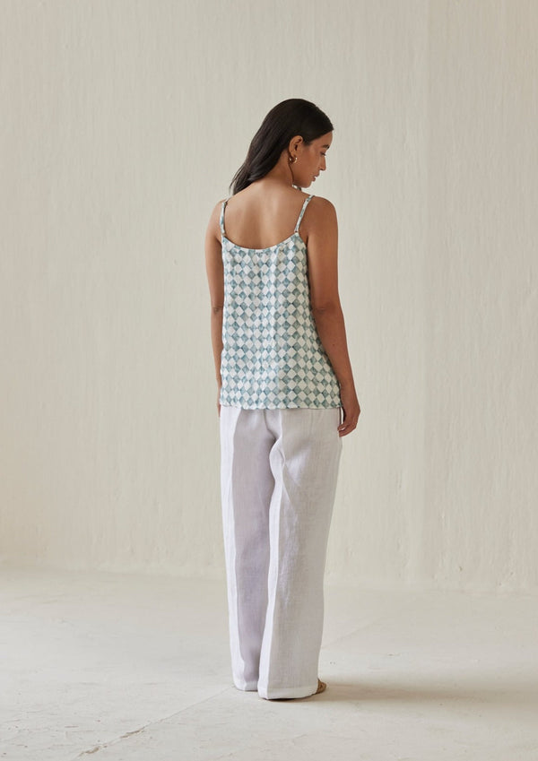 Ivy Check Blue Cami Top