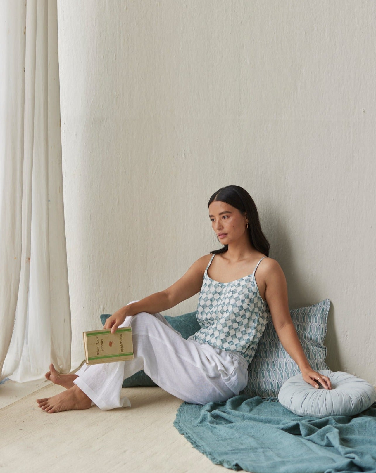 Ivy Check Blue Cami Top