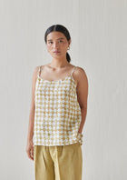 Ivy Check Ochre Cami Top