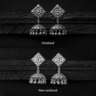 Heer Silver Jhumki Earrings