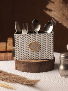 Black & White Cutlery Holder