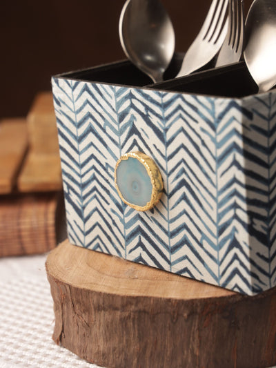 Blue Zebra Cutlery Holder