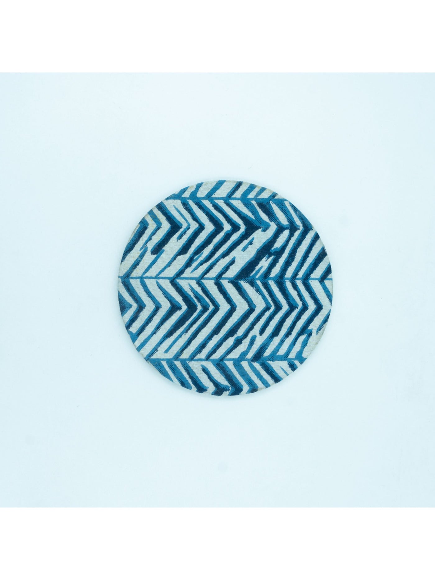 Blue Zebra Coaster Round Set Of 4