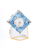Blue Zebra Desktop Clock Diamond