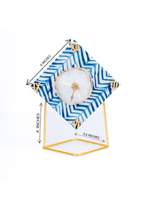 Blue Zebra Desktop Clock Diamond