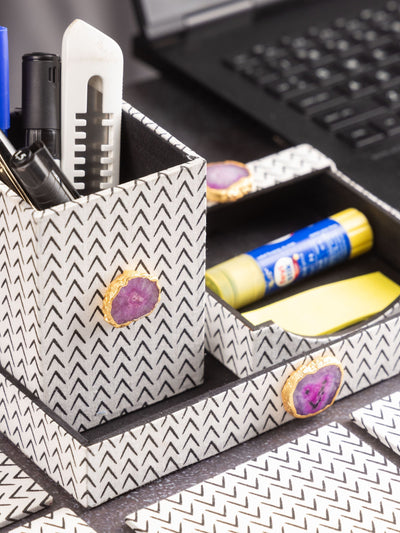 Black & White Desk Set