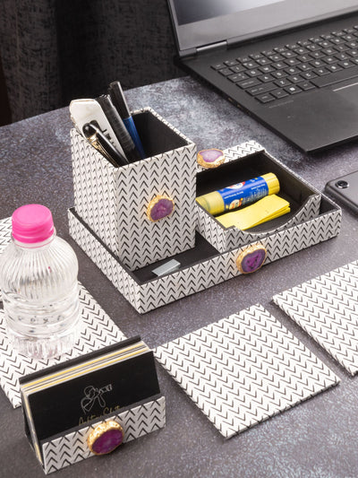 Black & White Desk Set