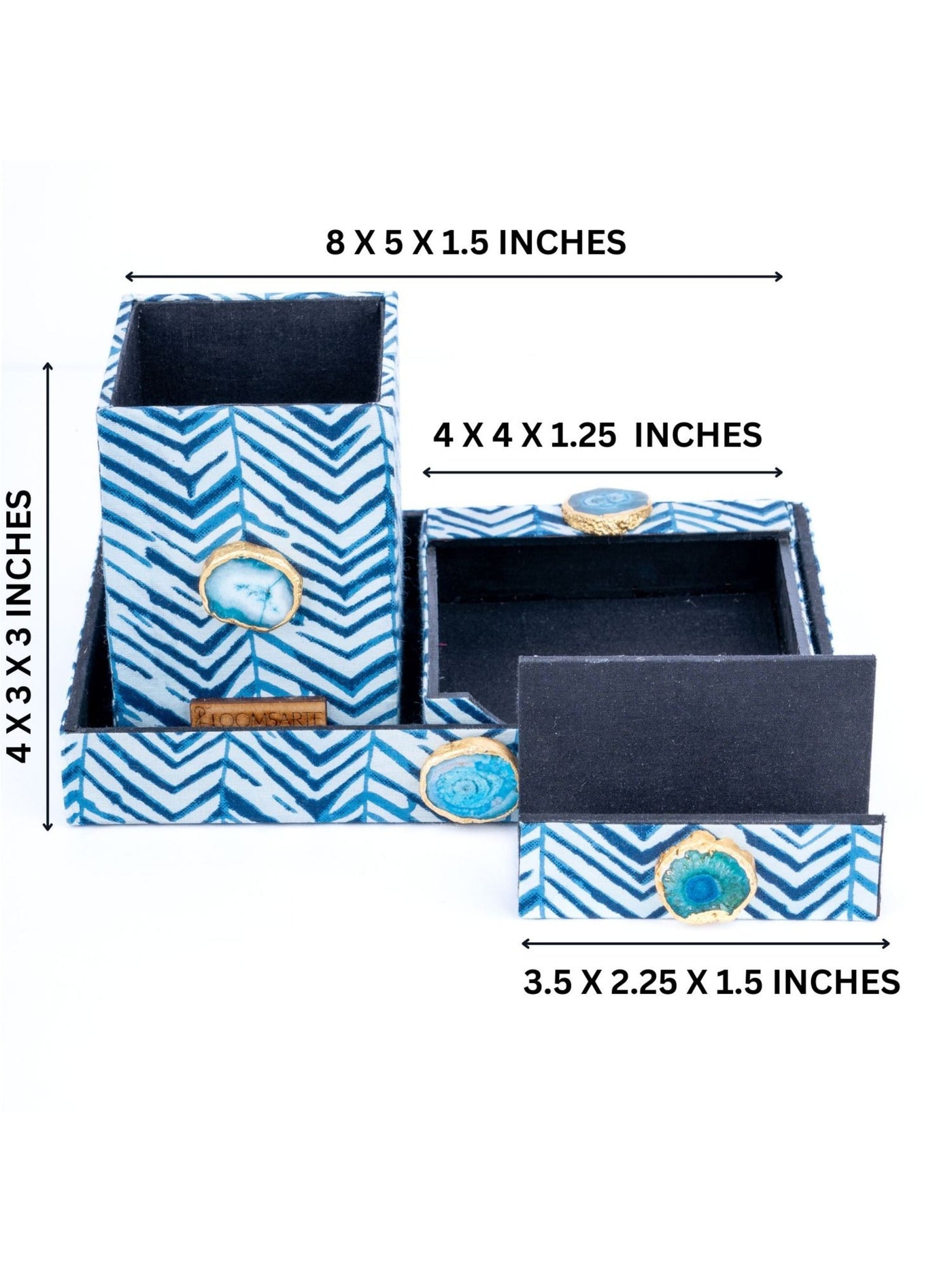 Blue Zebra Desk Set