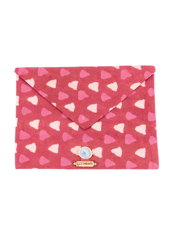 Red Bagru Ipad Envelope Sleeve
