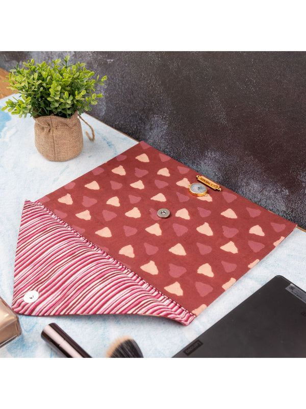 Red Bagru Ipad Envelope Sleeve